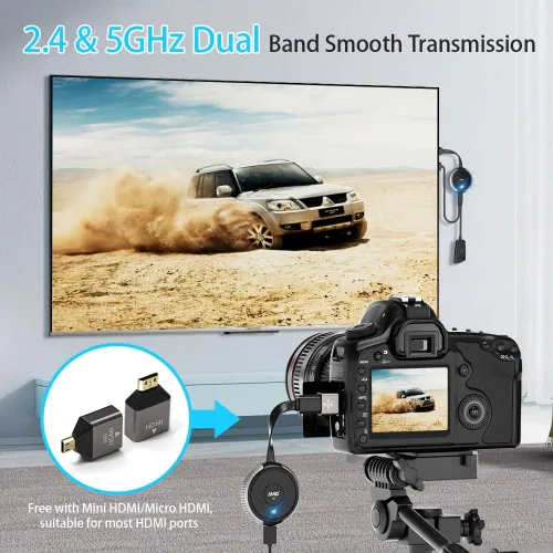 Vista 6 de TIMBOOTECH Transmisor y receptor HDMI inalámbrico 4K, transmisión suave de vídeo/audio 5G HDMI Extensor inalámbrico para portátil, cámara, caja