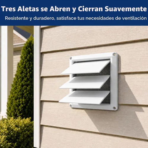 Vista 7 de Cubierta de ventilación de secadora de 4 pulgadas para exterior, evita ratas y pájaros, cubierta de ventilación al aire libre para casa, tapa
