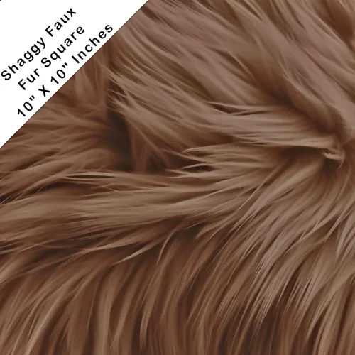 Vista 129 de FabricLA - Tela de piel sintética peluda cuadrada - 4" X 4" pulgadas precortada - Use tela de piel sintética para manualidades DIY, accesorio