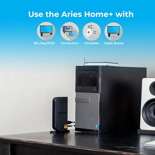 Vista 4 de Nyrius Aries Home+ - Transmisor y receptor de entrada HDMI inalámbrico 2X para transmisión de video HD 1080p 3D y audio digital desde caja de cable