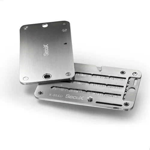 Vista 2 de SecuX XSEED PRO Eco - Cartera de Bitcoin indestructible Crypto Seed Storage Placa de acero - Compatible, libro mayor, carteras de hardware