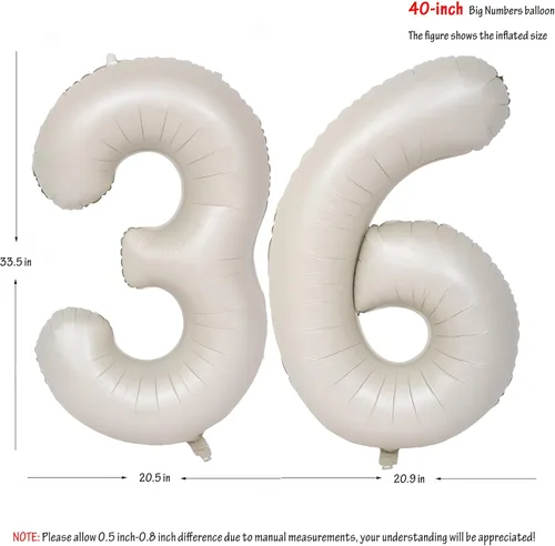Vista 352 de Globos de 40 pulgadas con números de caramelo, papel de aluminio de helio, globos de látex de Mylar para fiesta de cumpleaños, decoración digital 0