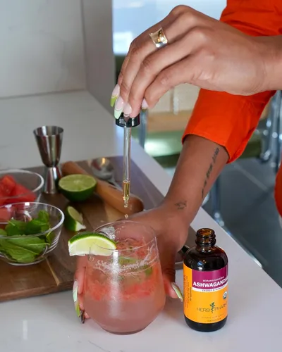 Vista 4 de Extracto orgánico certificado de Ashwagandha para la energía y la vitalidad de Herb Pharm, DASHWA04, 1, 1