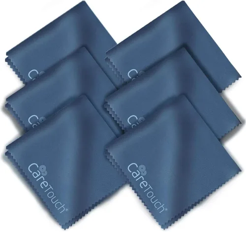 Care Touch Paños de limpieza de microfibra, paquete de 6 – Limpian lentes, lentes, teléfonos, pantallas y otras superficies delicadas – Paños de