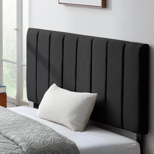 Vista 25 de Lucid Cabecera tapizada de altura media - Capitoné de diamante - Poliéster acolchado - Altura ajustable de 34" a 46" - Fácil montaje - Marco de cama