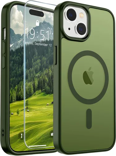 Vista 288 de SUPFINE - Funda magnética para iPhone 14 Pro Max (compatible con MagSafe), (protección contra caídas de grado militar de 10 pies), delgada, Negro