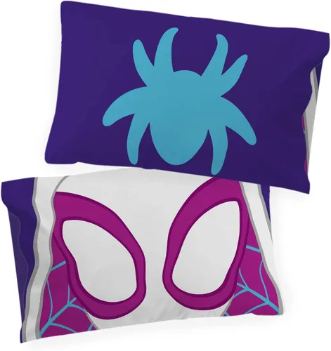 Vista 4 de Marvel Spidey & His Amazing Friends Ghost Spider Gwen 1 funda de almohada reversible individual – Ropa de cama súper suave para niños