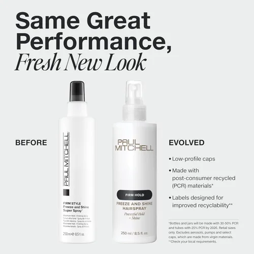 Vista 2 de Paul Mitchell Freeze and Shine Super Hairspray, máxima sujeción, laca para el cabello con acabado brillante, para cabello grueso