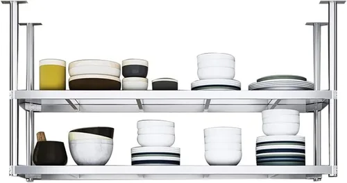 Shelves Whftd Double Iayer 304 Stainless Steel Ceiling Storage Shelf, Hanging Floating Shelves, for Restaurant Bar Display Stand/Decorative Storage