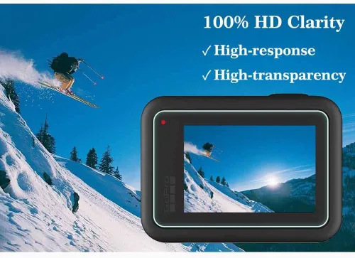 Vista 4 de Protector de pantalla para cámara GoPro Hero 8 Hero8 negro + protector de pantalla de lente + cubierta de tapa de lente, protector de vidrio