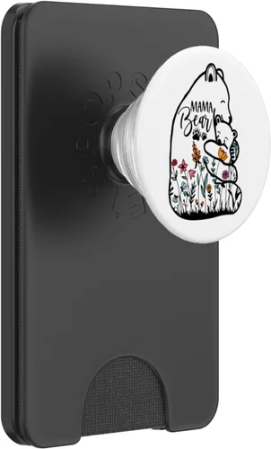 Vista 7 de Mama Bear Wildflower Vintage Retro PopSockets PopGrip intercambiable PopGrip