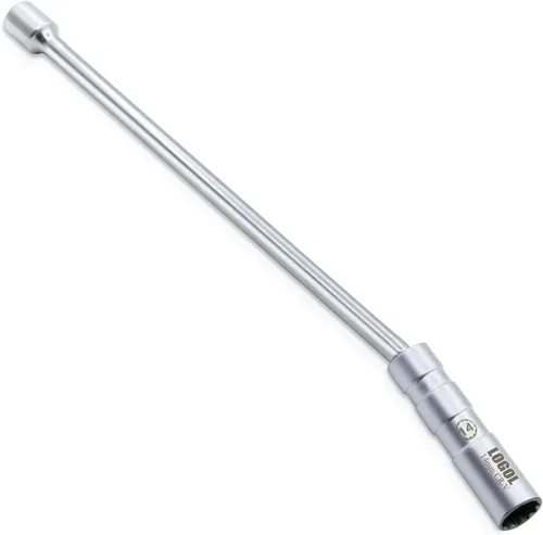 Llave de bujía magnética giratoria de 14 mm, accionamiento de 3/8 pulgadas x 12 pulgadas de longitud total, 12 puntos de pared delgada con diseño