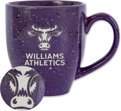 Vista 322 de Rico Industries NCAA Saint Joseph's (PA) Hawks Logo Principal Color Marrón 16 oz Logotipo del Equipo de Color Láser Grabado en Cerámica Moteada Taza