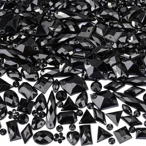500 piezas mixtas de acrílico con parte trasera plana para coser con diamantes de imitación, gemas de cristal para ropa, manualidades, manualidades,