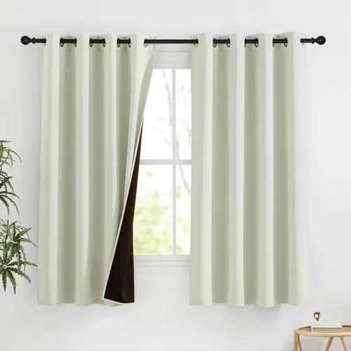 Vista 33 de NICETOWN Cortinas 100% Opacas Cortas de 36 Pulgadas de Largo para Dormitorio, Privacidad Aislamiento Térmico con Ojales Cortinas de Ventana