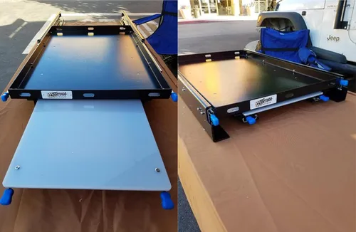 Vista 6 de 1 par de guías de cajón de bloqueo resistentes de 20 pulgadas y 260 libras con tornillos, extensión completa de montaje lateral, 3 rodamientos