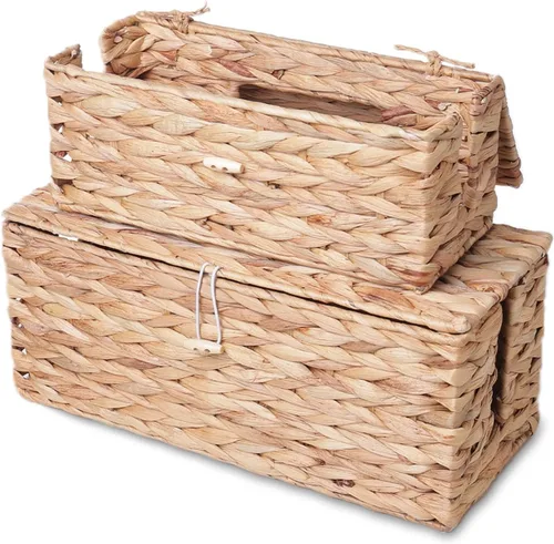 Caja organizadora de cables, caja organizadora de cables con tapa, paquete de 2 unidades, 2 ranuras laterales abiertas a mano, caja de