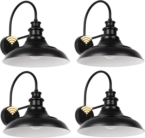 Vista 25 de Accesorios de Luz de Cochera al Aire Libre, Lámpara de Linterna de 31.2 cm Cúpula Grande para Montaje en Pared de Granja, Apliques de Pared, Luces