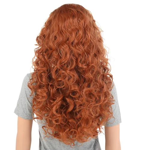 Vista 2 de Peluca de cabello largo rizado, ondulado, de cabeza completa OneDor de Halloween, disfraces y postizos para fiestas