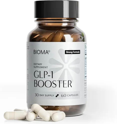 BIOMA GLP-1 Booster - Suplemento natural para el control del apetito con probióticos, prebióticos y postbióticos clínicamente probados, apoya el