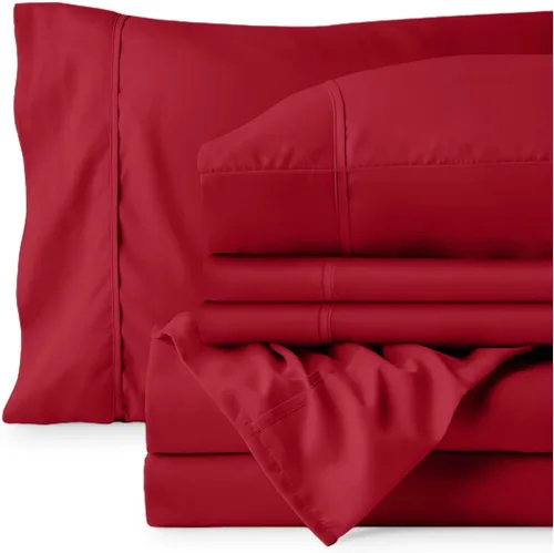 Vista 126 de Bare Home Sheet Set 1800 Ultra-Soft with 2 Pillowcases (Twin XL, Dark Blue)