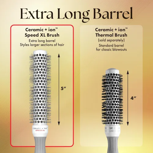 Vista 3 de Olivia Garden Cerámica + Ion Speed XL – Cepillo térmico redondo extra largo – No eléctrico – Cepillo profesional para cabello normal a grueso