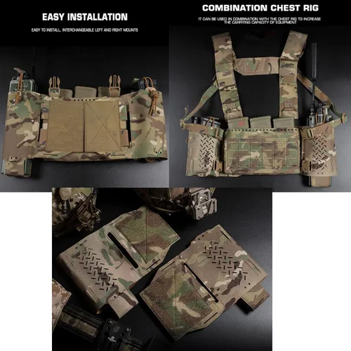 Vista 7 de Bolsa de extensión táctica Cummerbund Universal Side Magazine Holster Pouch para chaleco táctico con panel de gancho y bucle, rápido fijado y fijo