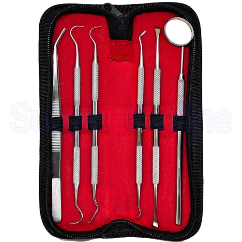 Vista 7 de SURGICAL ONLINE Kit de herramientas dentales profesionales, kit de limpieza de dientes, kit de cuidado bucal para púas de dientes, espejo dental