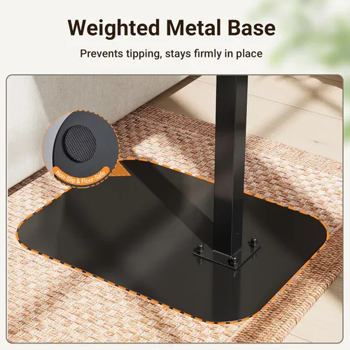 Vista 4 de ELYKEN Mesa con bandeja de TV, escritorio de sofá en forma de C, mesa auxiliar giratoria de 360° en altura ajustable, soporte para laptop para sofá