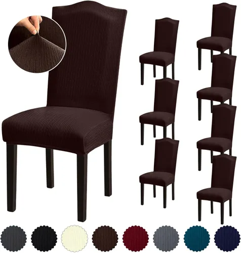 Vista 52 de Juego de 6 fundas elásticas para sillas de comedor, extraíbles y lavables, para sillas de comedor, hotel, ceremonia