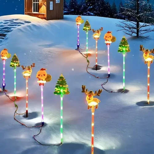 Vista 4 de Paquete de 6 luces solares de Navidad para exteriores, luces de Navidad para exteriores, luces solares de Navidad para exteriores, impermeables