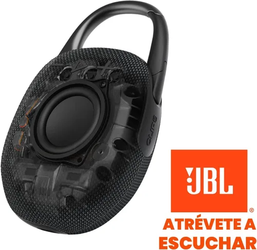 Vista 7 de JBL Clip 5 - Parlantes Bluetooth ultraportátiles, impermeables y a prueba de polvo, gran sonido JBL Pro con graves impactantes, mosquetón integrado