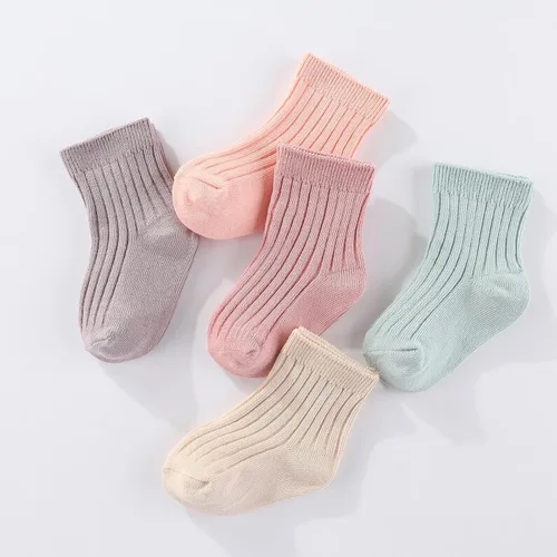 Vista 6 de Conjunto de gorros y calcetines para bebé recién nacido, gorro de algodón para niños y niñas de 0 a 6 meses