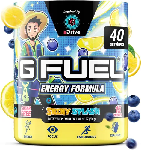 G Fuel aDrive - Polvo de bebida energética, mezcla de cafeína preentrenamiento para juegos, sin azúcar, aminoácidos para el enfoque, vitaminas +