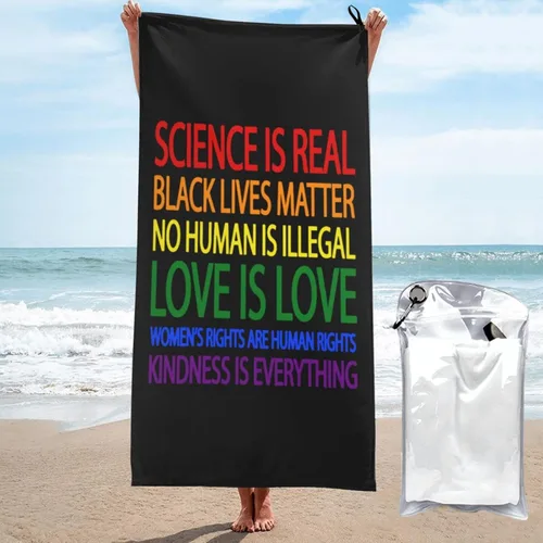 Beach Towel Science is Real Black Lives Matter Sand-Free Towels for Travel Sports Quick Dry Camping Towels