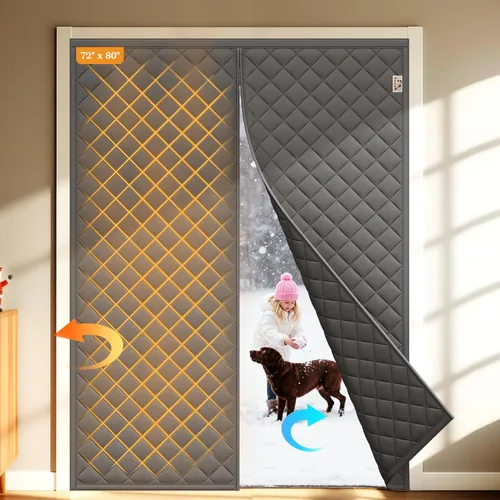 Vista 44 de Yotache - Cortina magnética aislada térmica para puerta, se adapta a puertas de 28 x 78 pulgadas, cortina de 30" x 80", material Oxford resistente a