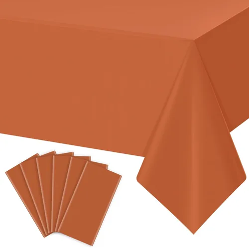 Vista 13 de 3 piezas de manteles beige para mesas rectangulares, mantel de plástico desechable color marfil, cubierta de mesa crema impermeable