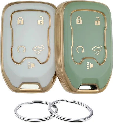 Vista 7 de REPROTECTING Funda para llavero de TPU compatible con Chevy Chevrolet Silverado Silverado1500 Silverado 2500HD Silverado 3500HD GMC Sierra