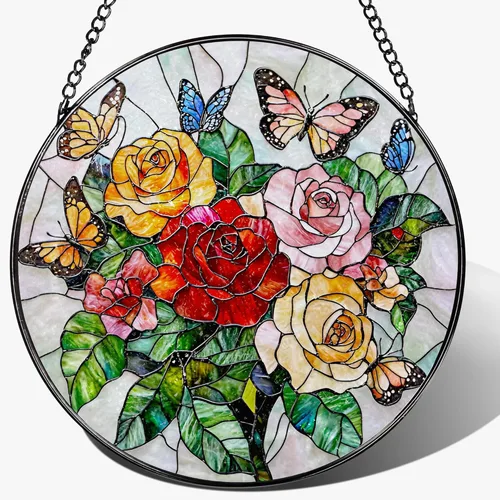 Vista 14 de Atrapasoles para colgar vidrieras, 8 pulgadas, atrapa el sol para ventana interior, mariposa para puertas de ventanas, decoración del hogar