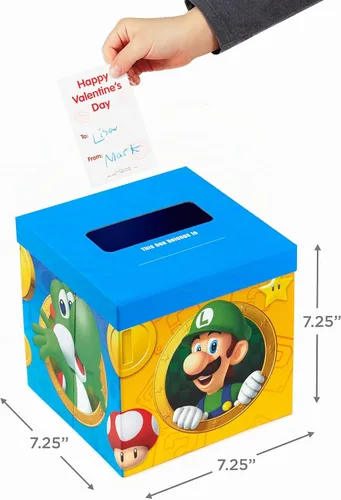 Vista 3 de Hallmark Tarjetas de San Valentín y buzón de Super Mario Bros para intercambio de clases escolares