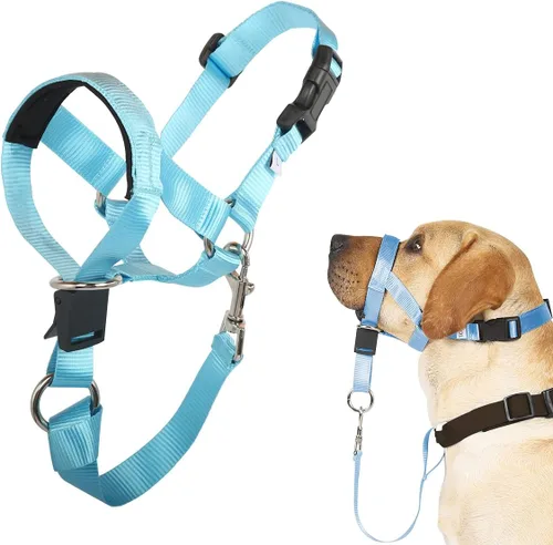 Vista 7 de BARKLESS Collar de cabeza sin tirones para entrenamiento y caminar de perros, hecho fácil, suave, ajustable, arnés halter con enlace de seguridad