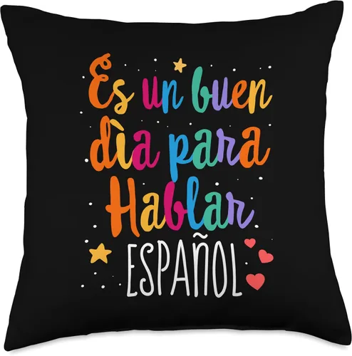 Vista 5 de Dimelo Espanol Regalos Para Maestras Gifts Ideas Maestra Cute Rainbow Regalos para profesor de español bilingüe, 16 x 16 pulgadas, multicolor
