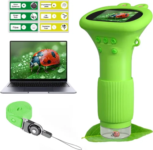 Microscopio para Niños WINWEND - Microscopio de Bolsillo de 1000X Portátil para Niño | Microscopios Mini para Fotos y Videos | Microscopios