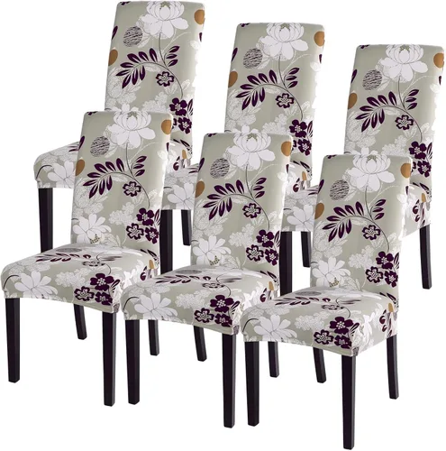 Vista 35 de SearchI Juego de 2 fundas elásticas para sillas Parsons de comedor, fundas elásticas con estampado de elastano, extraíbles, lavables, fundas