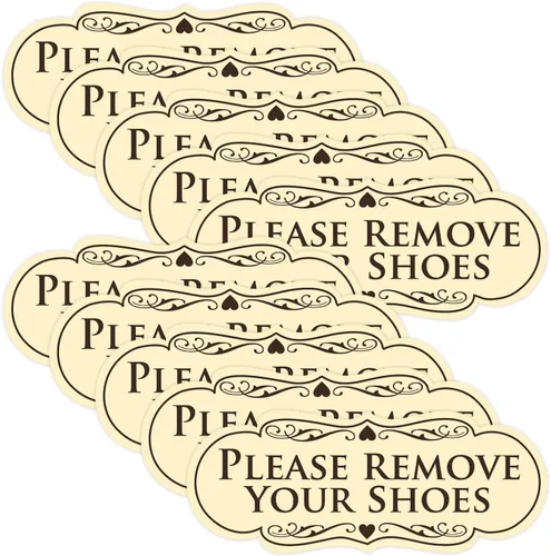 Vista 54 de Por favor, quítese los zapatos - Letrero de diseño