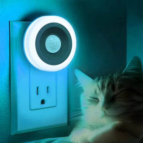 Vista 19 de Luz de Noche Briignite Azul Azure, Luces de Noche Enchufables en la Pared [2Pack], Luz Nocturna con Sensores de Luz, Luz LED de Noche