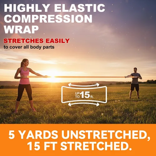 Vista 5 de FRESINIDER Vendaje Elástico, 2" x Paquete de 6 – Vendaje de Compresión de Algodón sin Látex con Cierre de Gancho y Bucle en Ambos Extremos