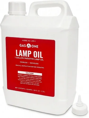 GasOne Aceite de Lámpara de Parafina Líquido – 1 galón (128oz) Transparente – Combustible sin olor y sin humo para interior y exterior para