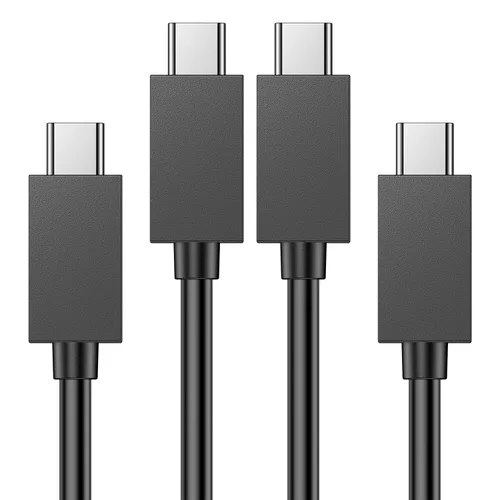 Cargador para controlador PS5 – Pack de 2 cables de carga de 1.52 m OEM originales de 3A con cable de datos USB C a USB C, accesorios para
