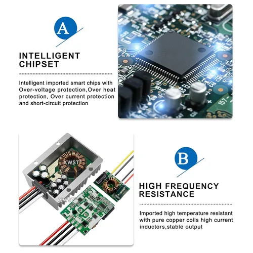 Vista 6 de 12V 24V reductor de voltaje convertidor de 5V 1A 5W, regulador de 5 voltios impermeable DC/DC Buck transformador fuente de alimentación